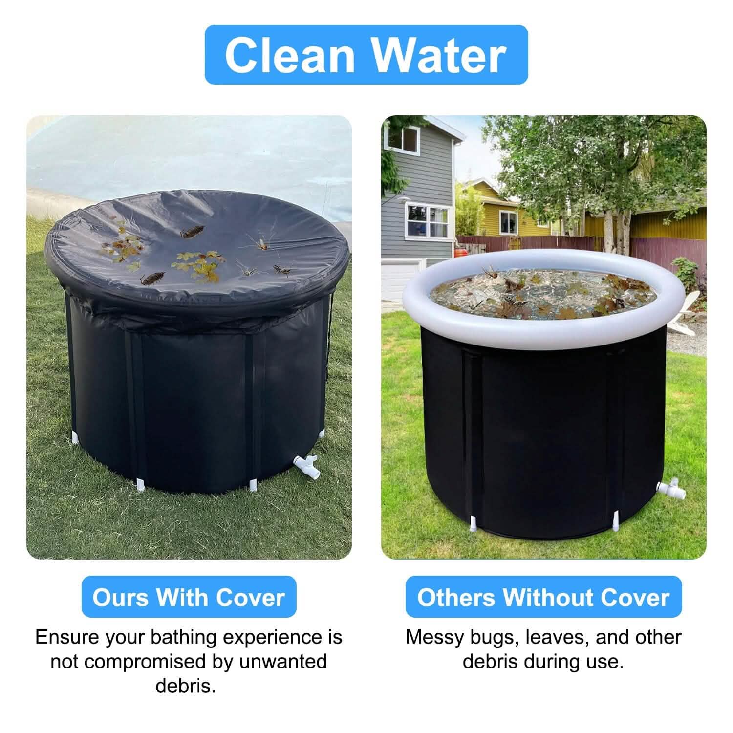 Baignoire de glace de 97 gallons avec couvercle