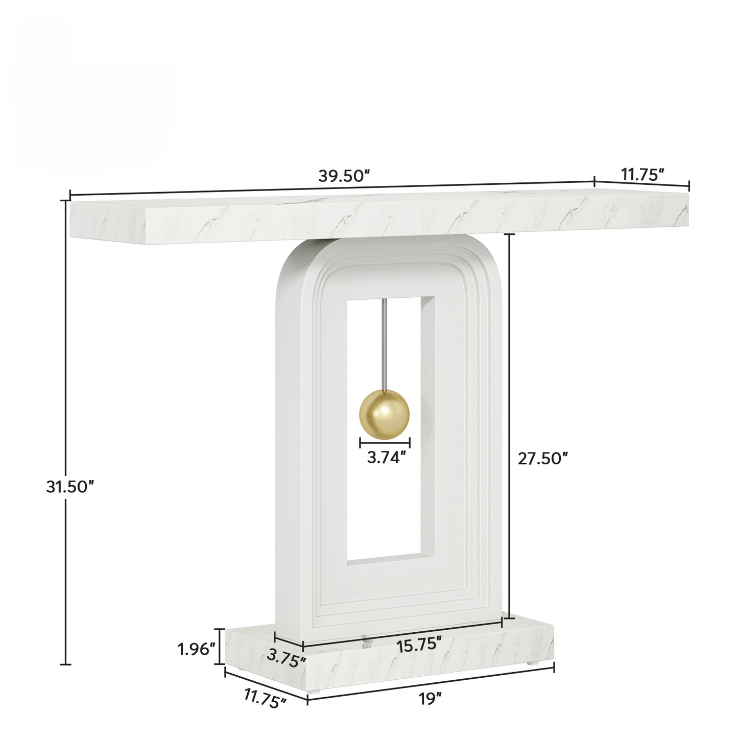 Modern Console Table with Geometric Base
