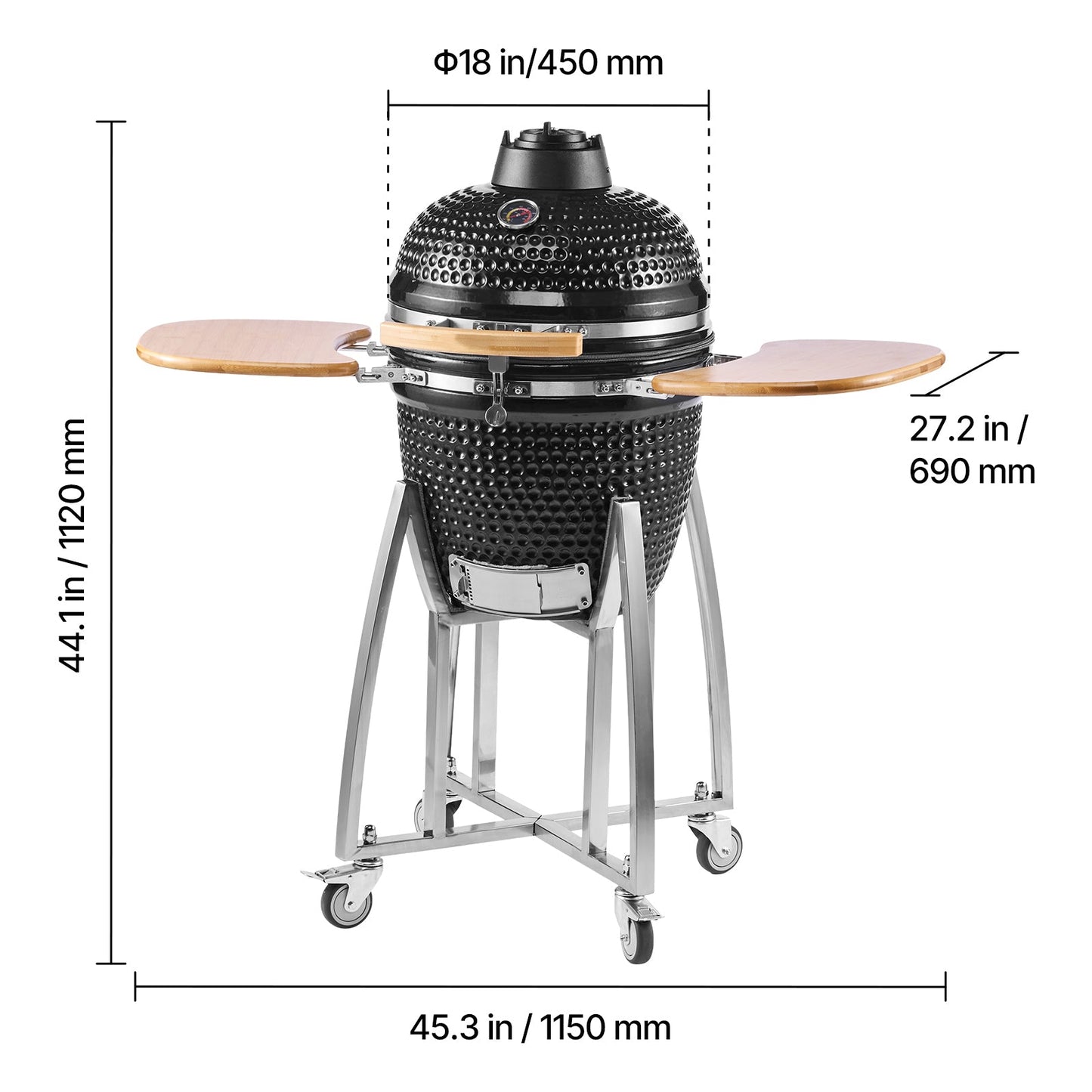 VEVOR 18" Kamado Charcoal Smoker and Grill