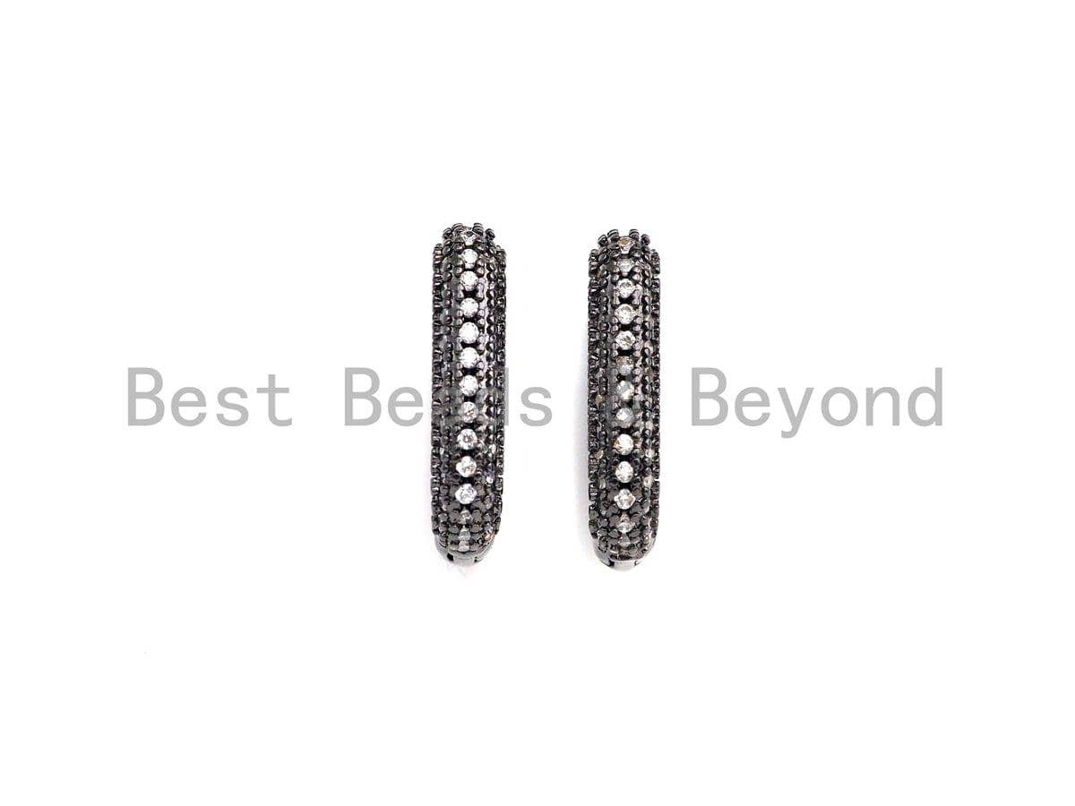 CZ Double Row Huggie Earring, Sku#J251