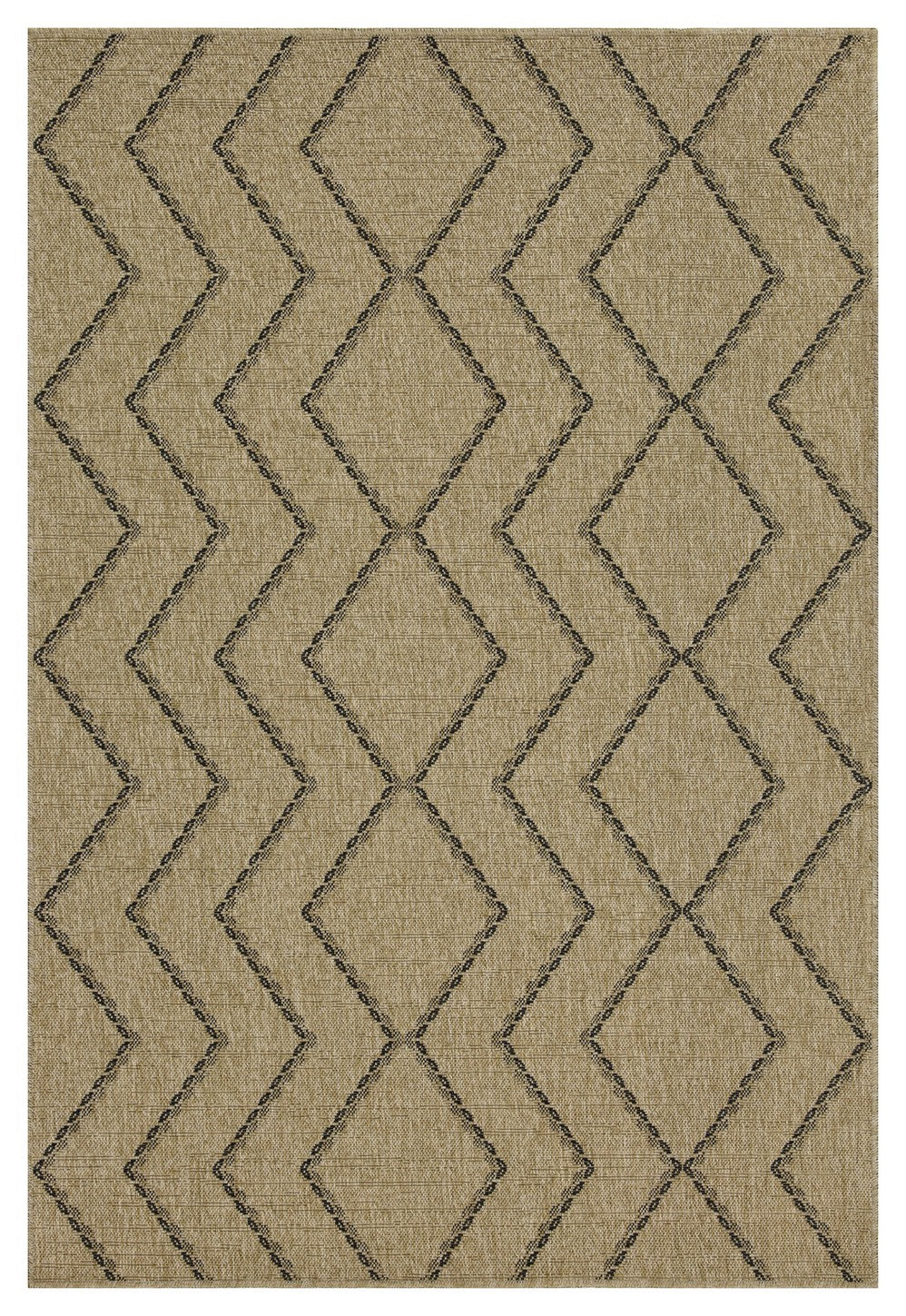 Earth GC_NTL1010 Jute/Black 5 ft. 3 in. x 7 ft. 3 in. Indoor/Outdoor Area Rug