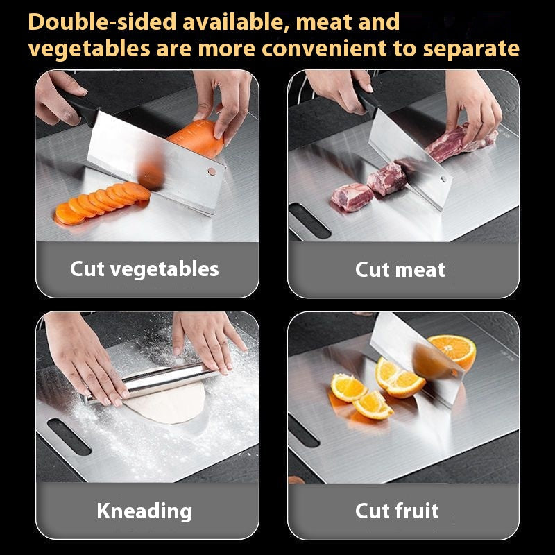 The thickened anti-mold stainless steel cutting board can be cut on both sides