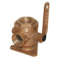 Passe-coque à bride en bronze GROCO 4" avec port latéral NPT 3" [SBV-4000-P]