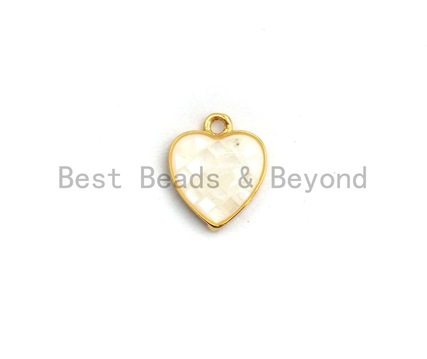 100% Natural White Shell Heart Shape Pendant with Gold/Silver Finish, White heart Pendant, Shell heart, 10x12mm,SKU#Z313