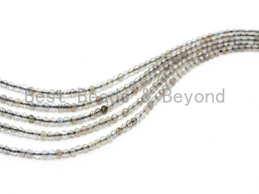 High Quality Natural Gray Labradorite Round Faceted beads, SKU#U72