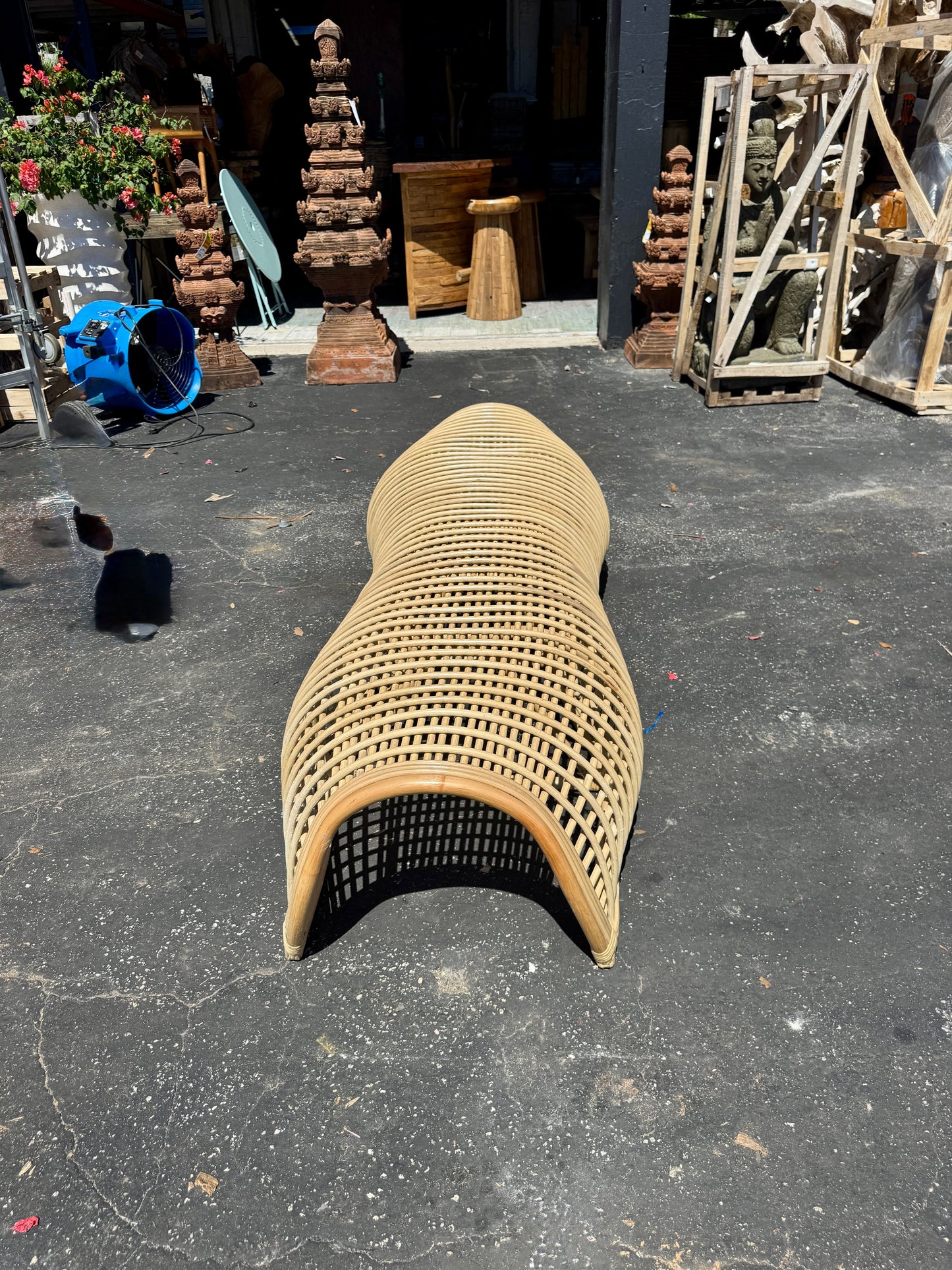 Rattan Free Form Minimalist Bench 200 Cm