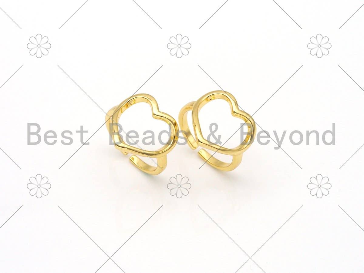 Heart Frame Shape Adjustable Ring, Sku#JL51