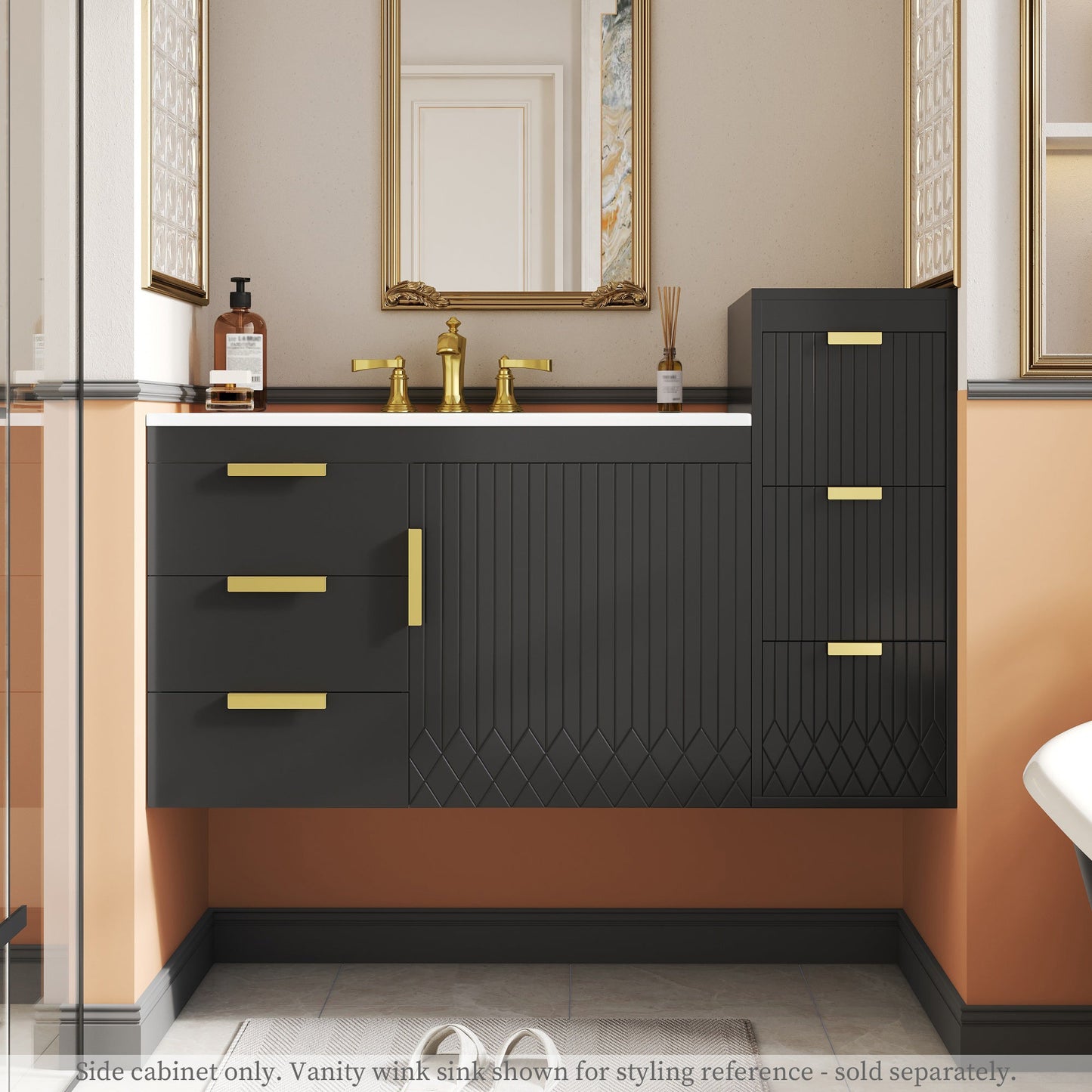 Wall Mounted Floating Cabinet with Drawers
