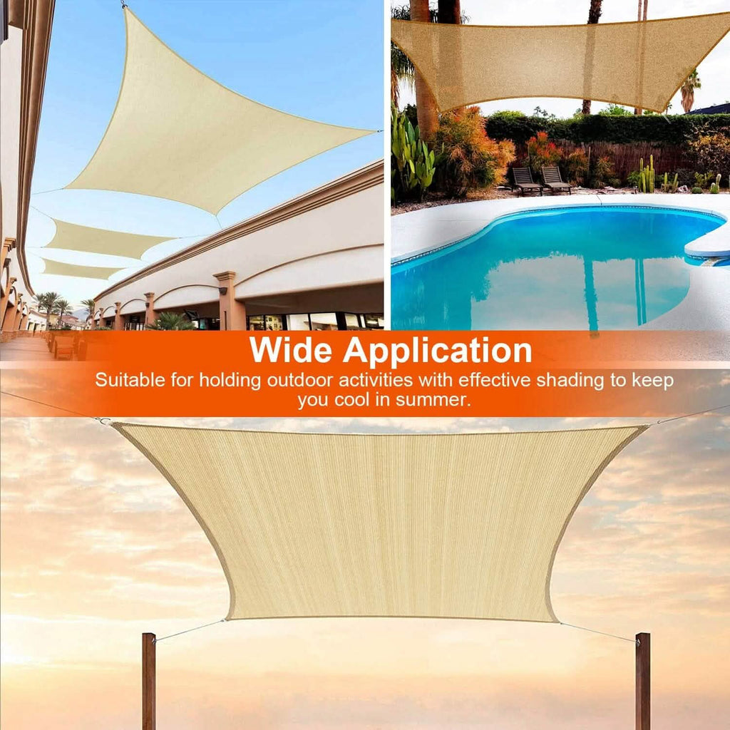 98% UV Block Awning Shelter Rectangle Shade Sails Top Canopy