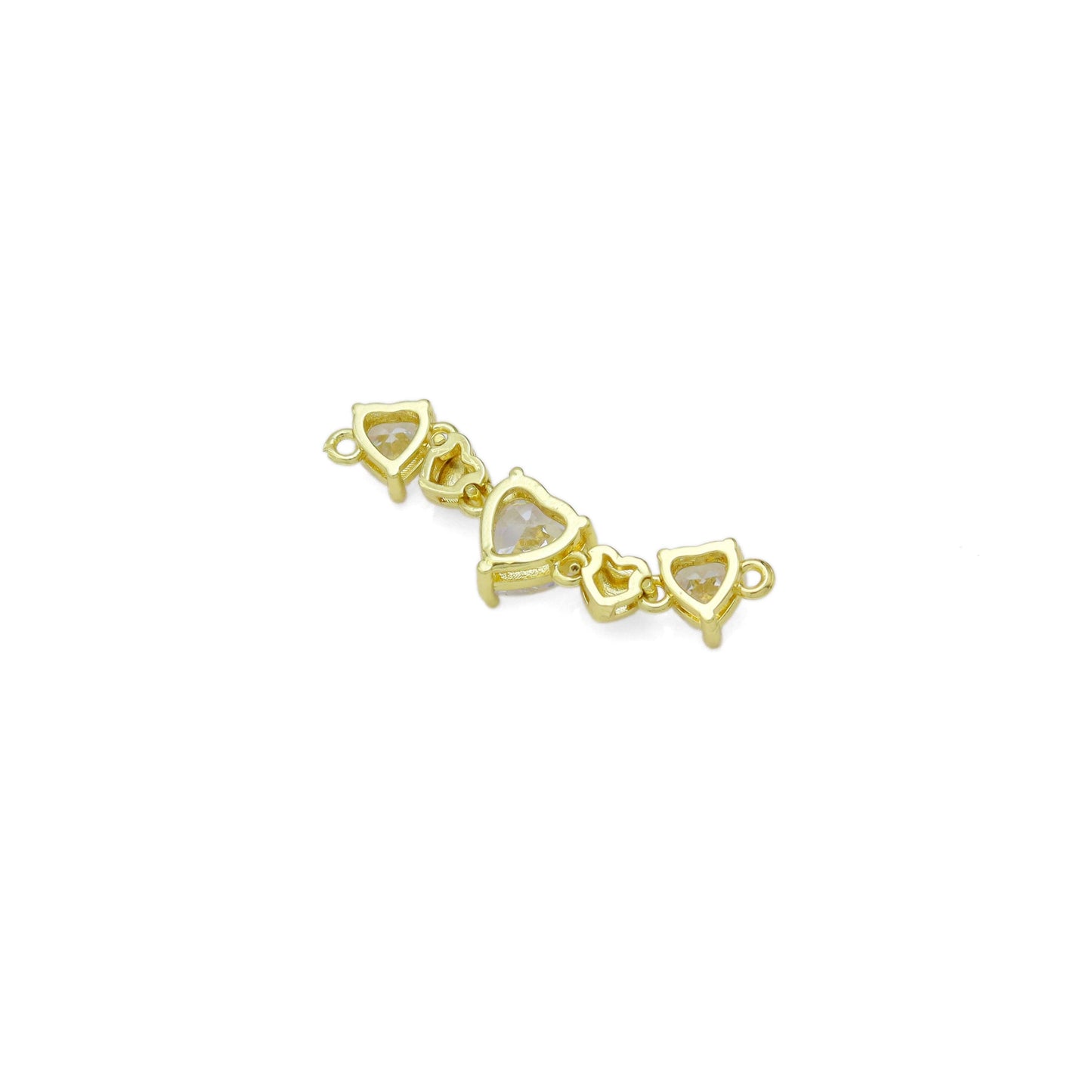 Heart CZ String Heart Connector Charm/ Necklace, Sku#LK944