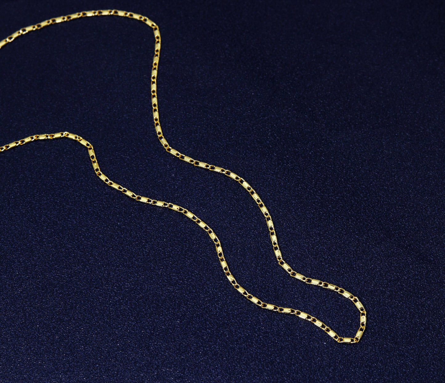18K Gold Dainty Flat Figaro Chain necklace, sku#JL129