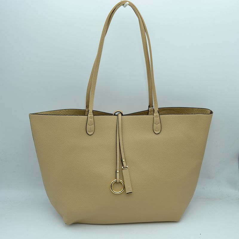 Women's Pebbled Faux Leather Reversible 2 in 1 Tote Shoulder Handbag Crossbody Bag