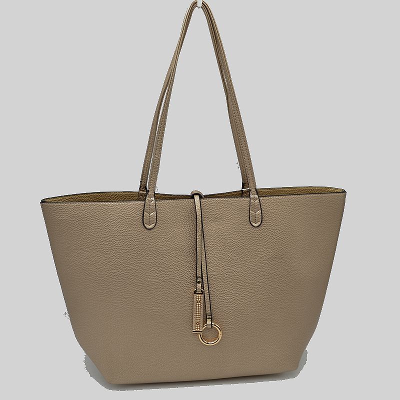 Women's Pebbled Faux Leather Reversible 2 in 1 Tote Shoulder Handbag Crossbody Bag