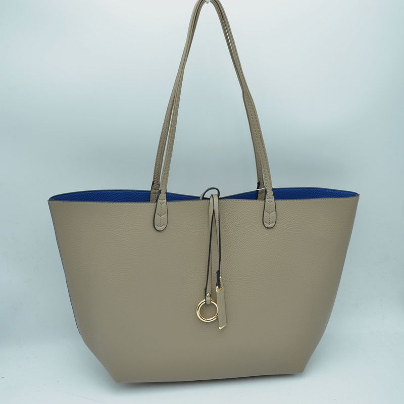 Women's Pebbled Faux Leather Reversible 2 in 1 Tote Shoulder Handbag Crossbody Bag