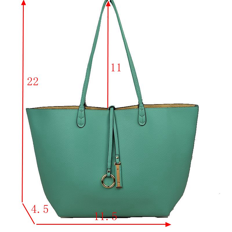 Women's Pebbled Faux Leather Reversible 2 in 1 Tote Shoulder Handbag Crossbody Bag