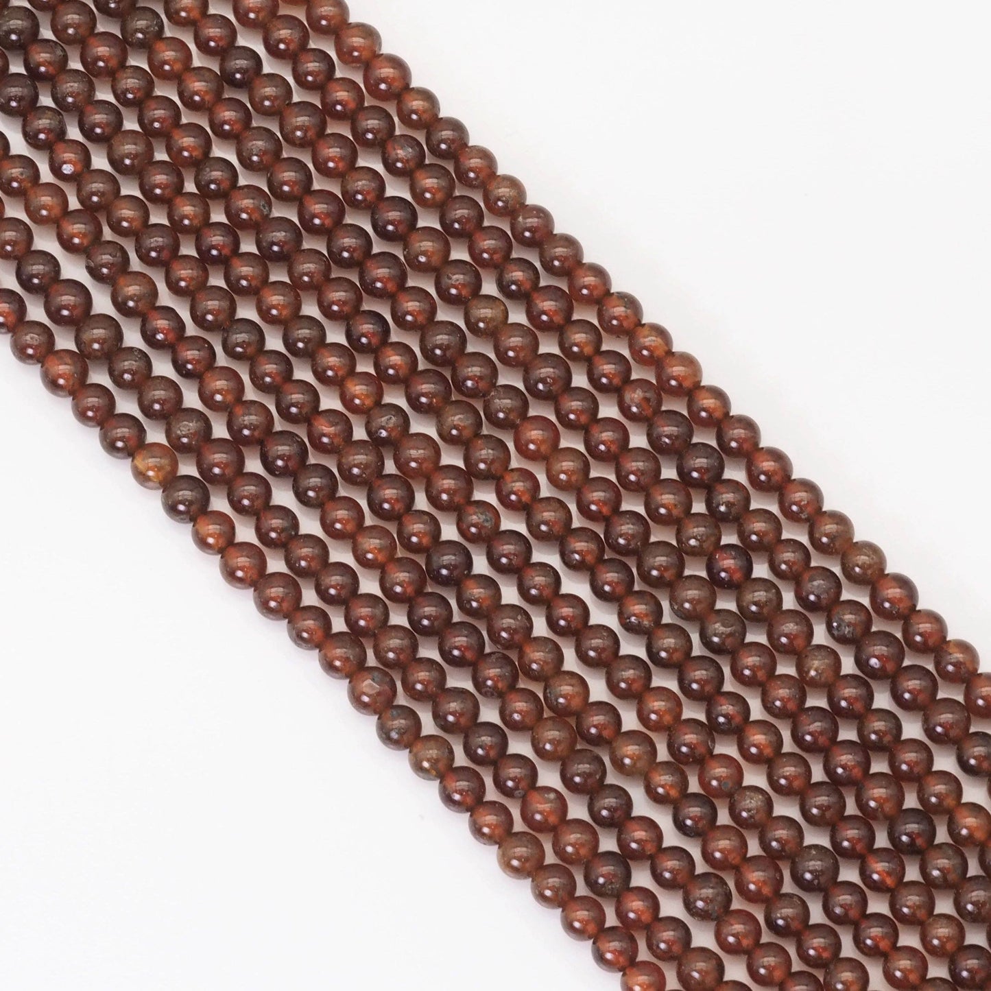 4mm Genuine Brown Garnet Round Smooth Beads, Sku#U1656