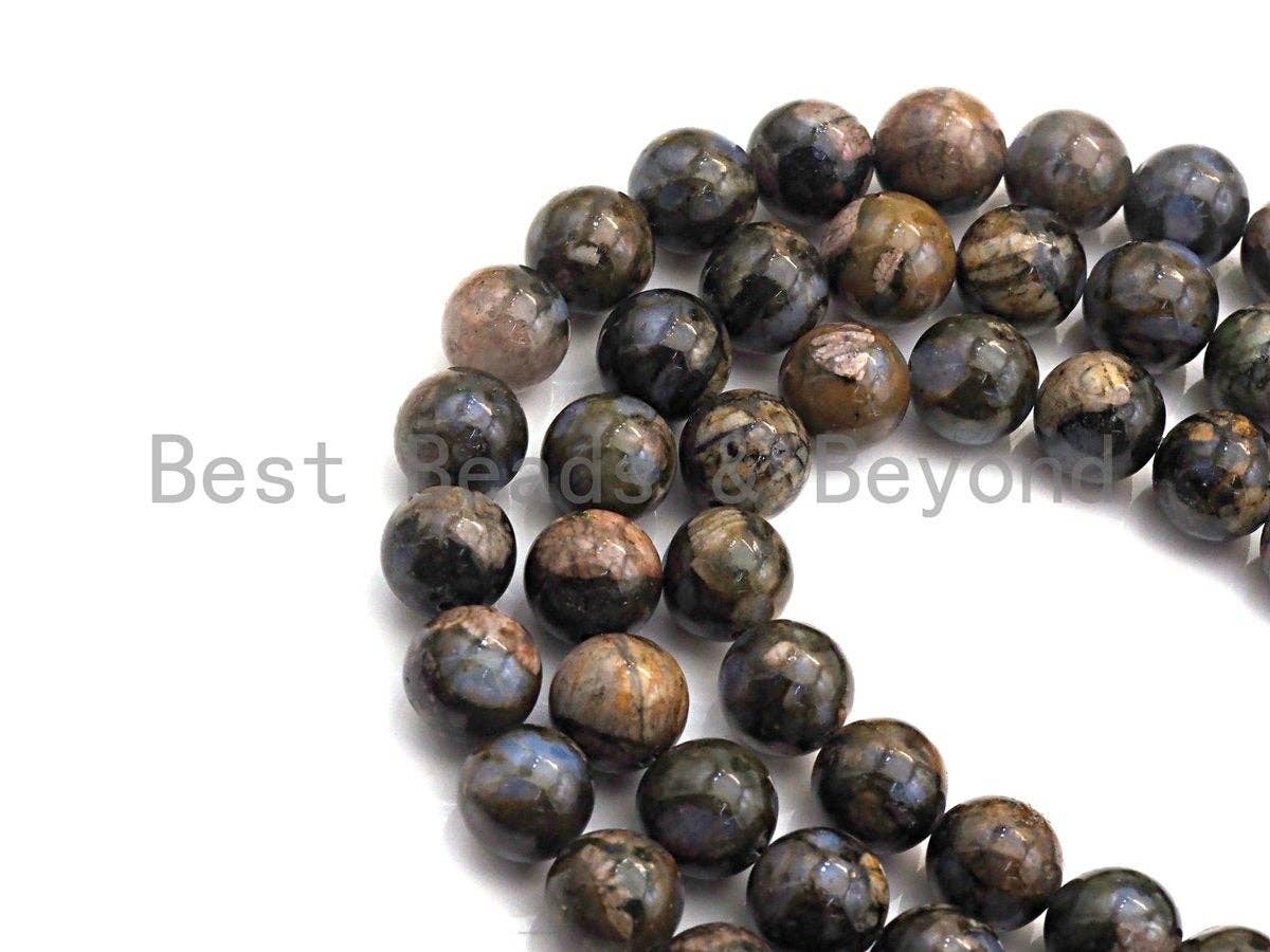 Natural Lianite Beads , Round Smooth 6mm/8mm/10mm/12mm, 15.5" Full Strand, sku#U631
