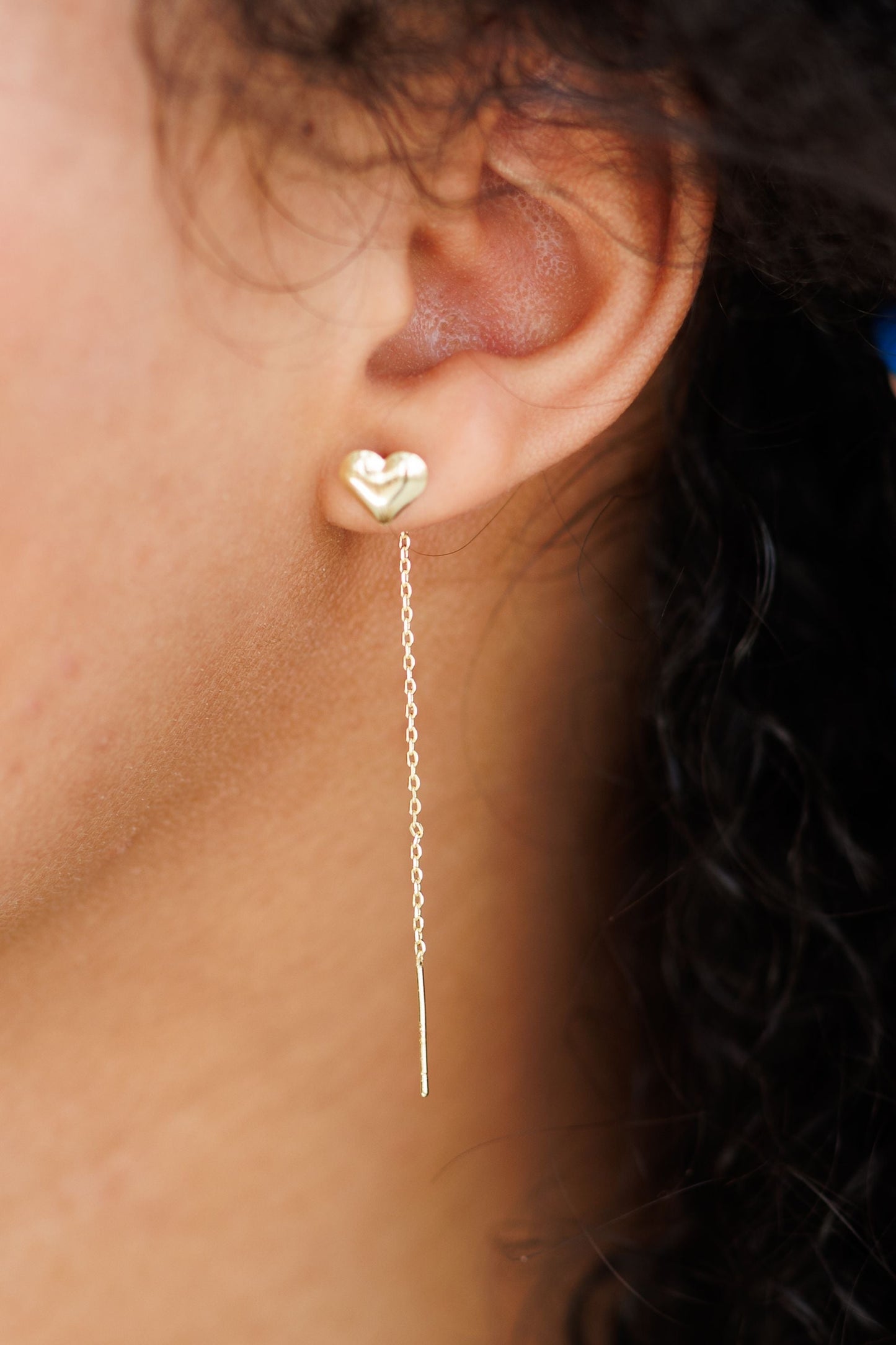 Beautiful Dainty Gold or Silver Heart Drop Earrings