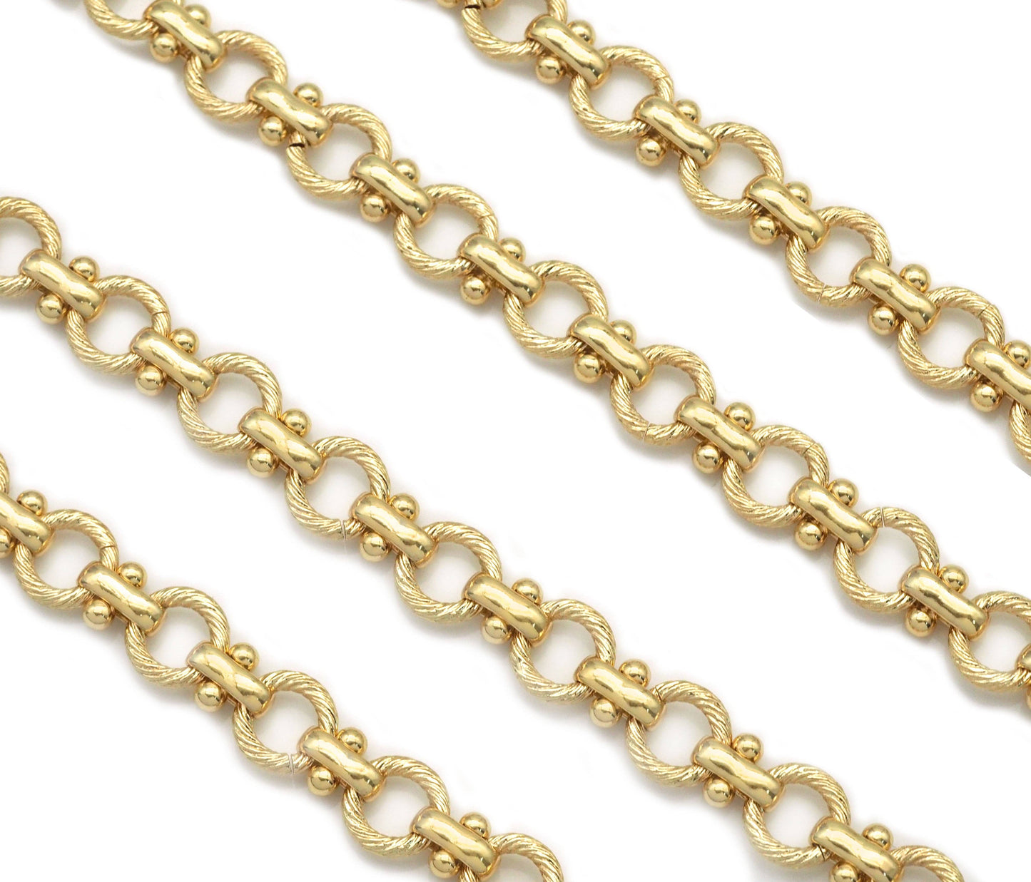 High Quality Textured Round Link chain with T Bar by Yard, Sku#LS31