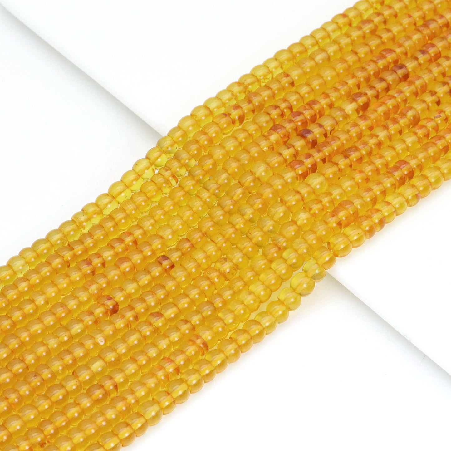 Genuine Russia Amber Rondelle Smooth Beads, Sku#U2009