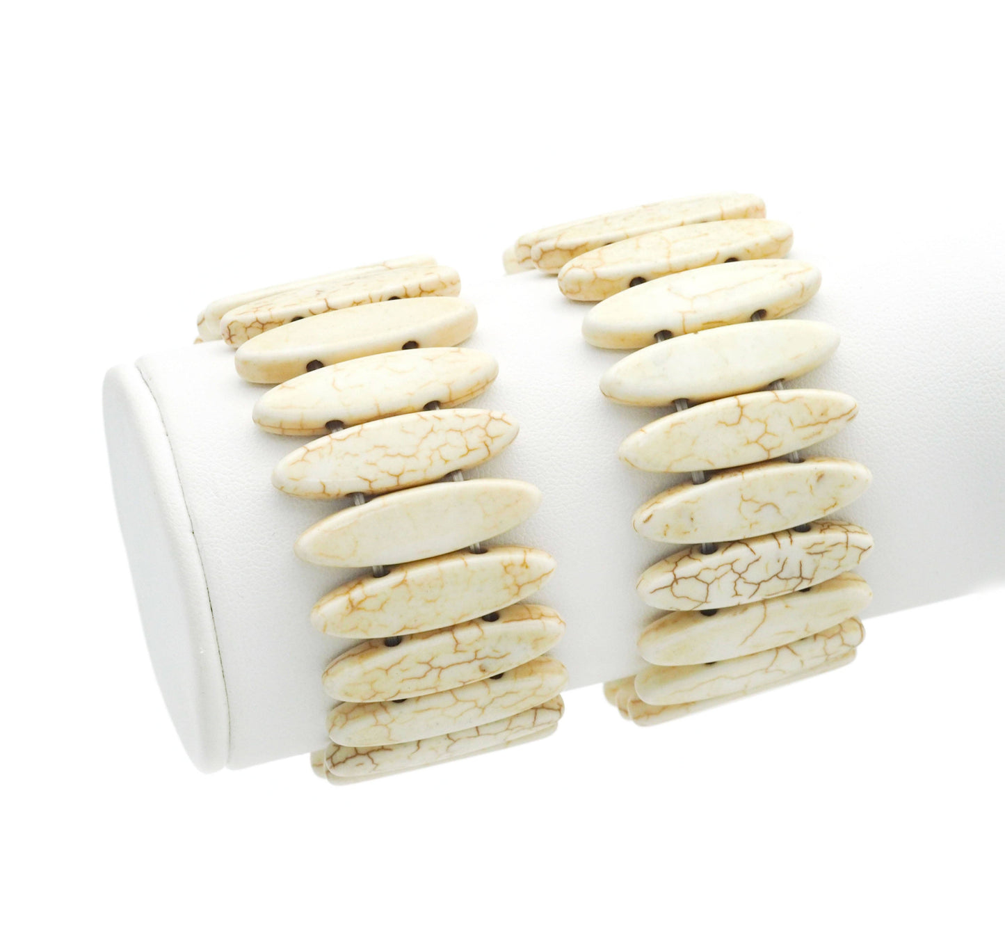 White Turquoise Stretch Adjustable Bracelet, Sku#U1456