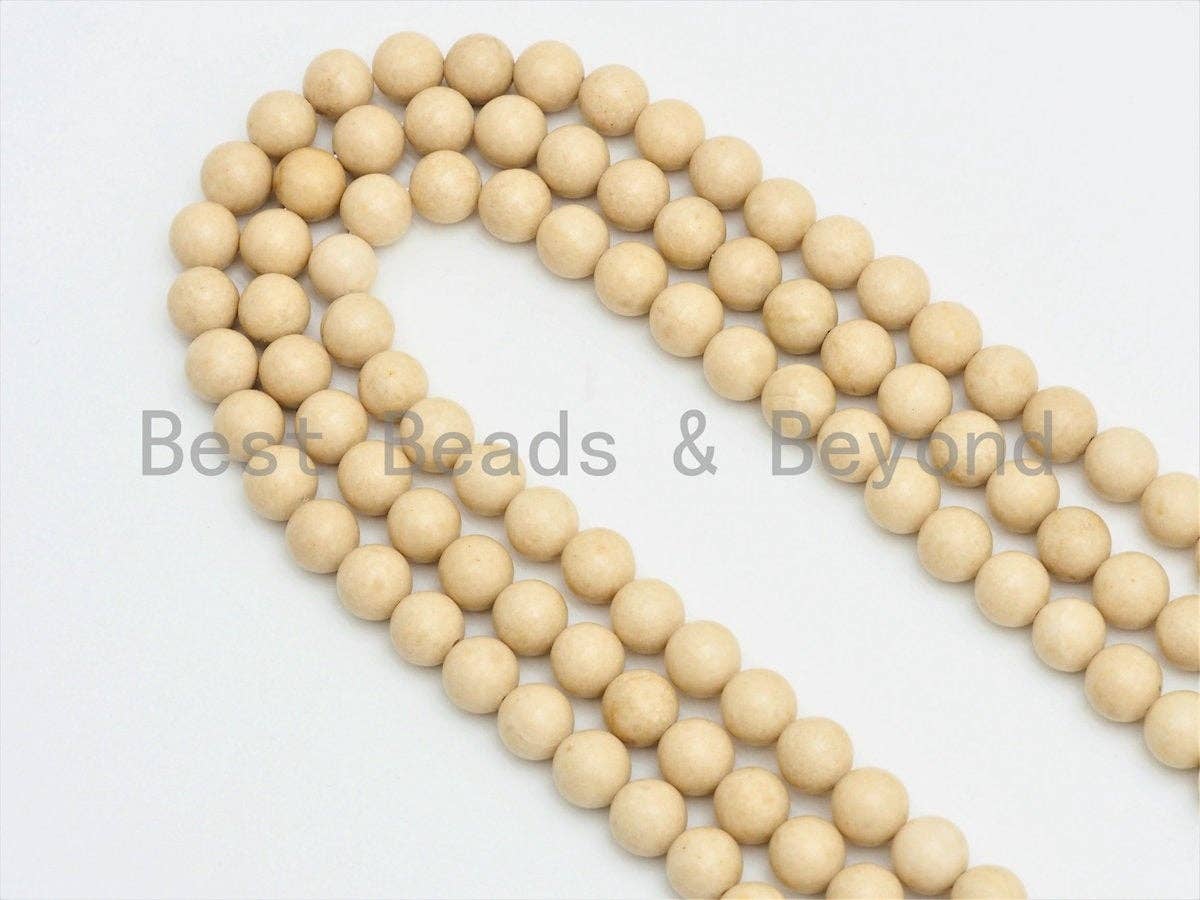 High Quality Wood Agate Beads, 6mm/8mm/10mm /12mm Cream Round Smooth Agate Beads,Loose Wood Agate Beads, 15.5inch strand, SKU#U423
