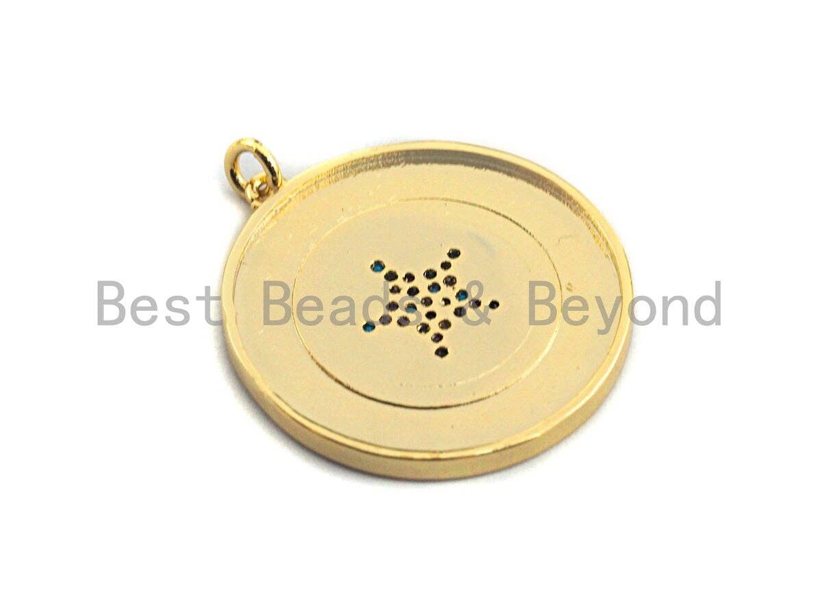 Enamel Star On Coin Charms,Enamel Pendant,Enamel Coin Pendant, Oil Drop jewelry Findings,29x32mm,sku#F936