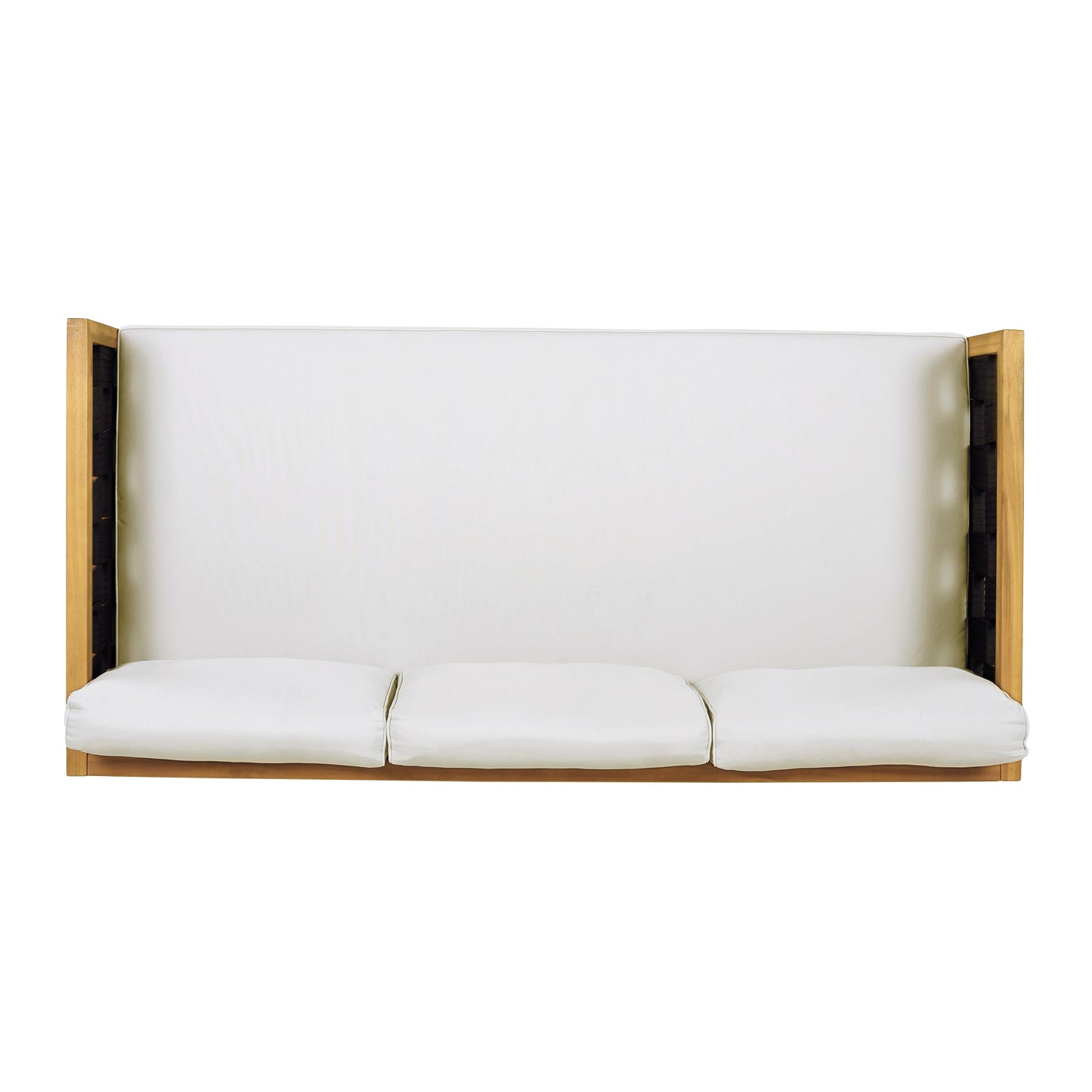 Three-Seater Outdoor Daybed - Acacia Wood Teak Finish Frame with Light