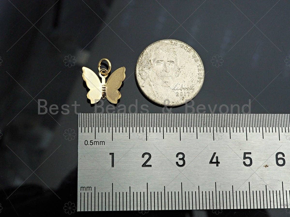 Butterfly Shape Pendant/Charm, 14K Gold Filled Butterfly Charm, Necklace Bracelet Charm Pendant,13x11mm,Sku#ZX29