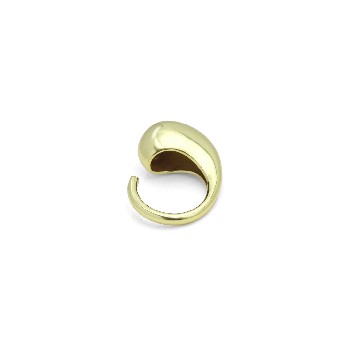 Plain Gold Silver Chunky Comma Adjustable Ring, Sku#A398