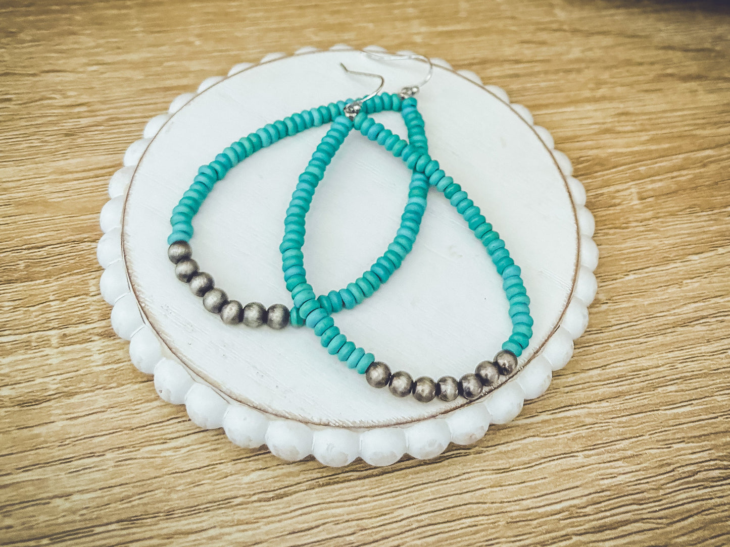 Beautiful Turquoise and Navajo Pearl Earrings