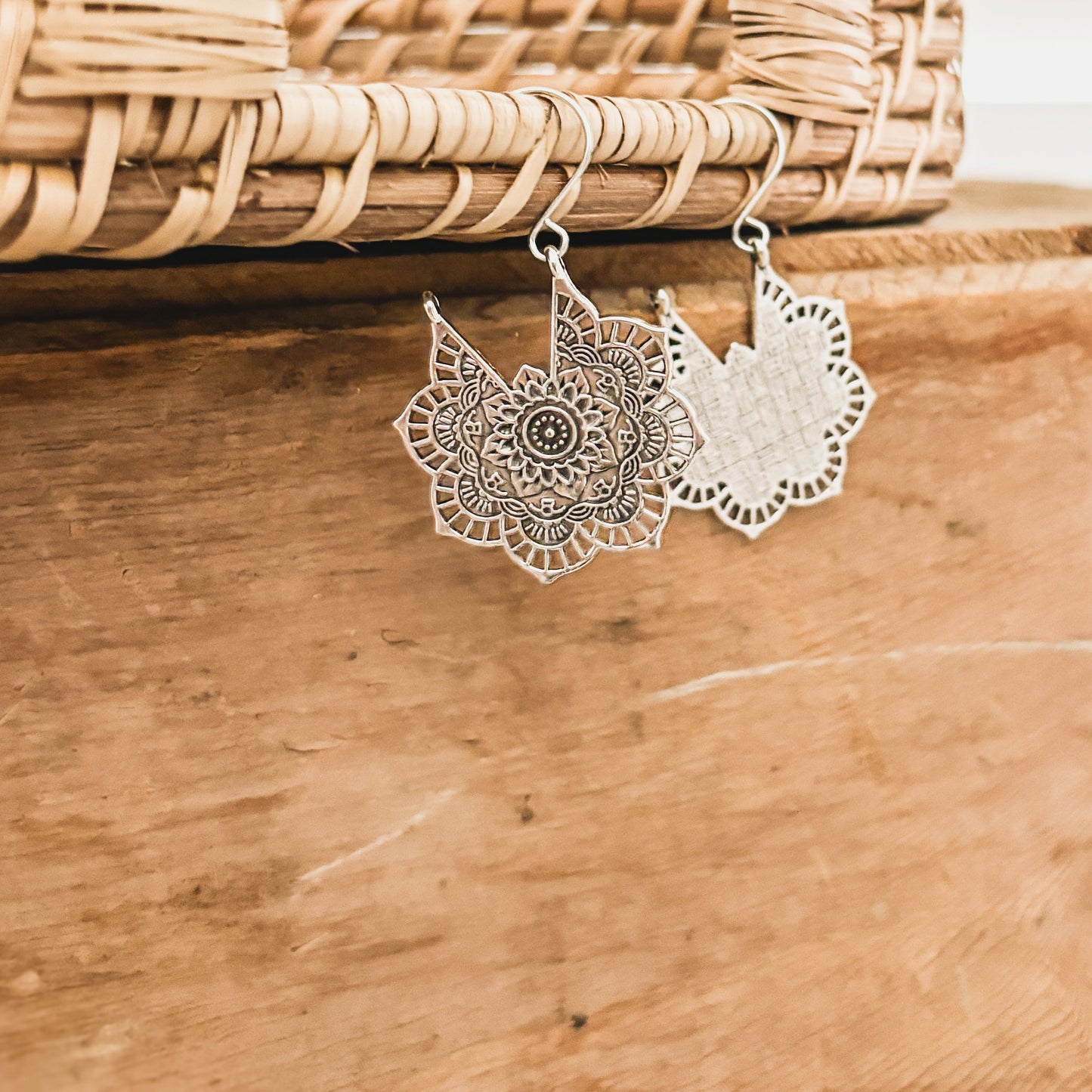 Beautiful Gold or Silver Mandala Earrings