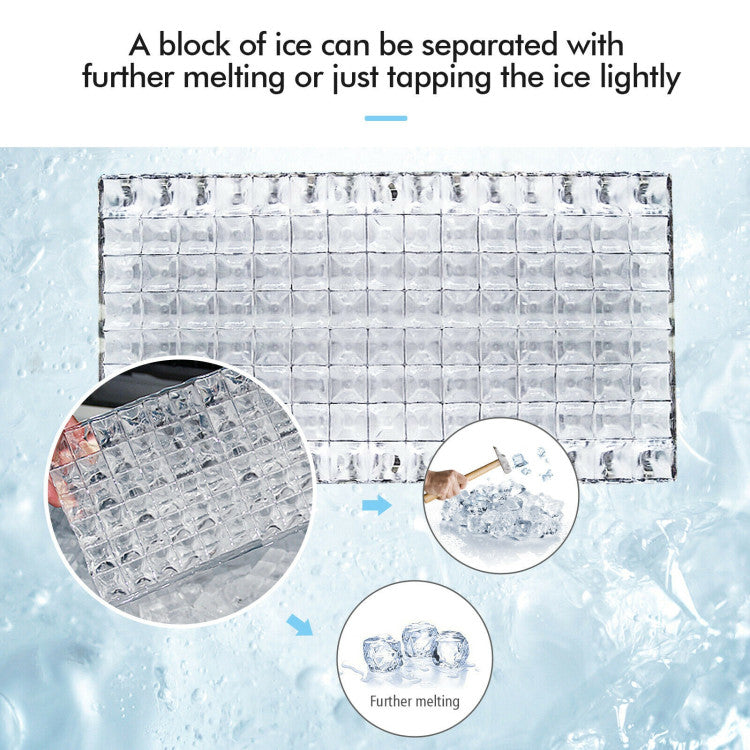 48lbs Stainless Ice Maker with LCD & Self-Cleaning