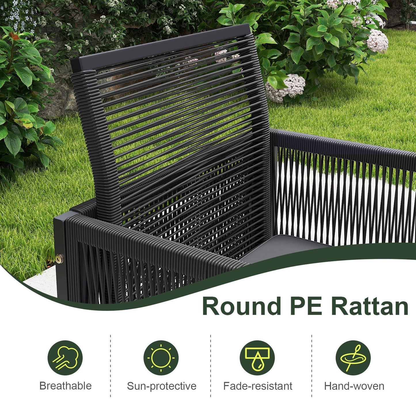 9 Pieces Patio Dining Set with Cushions for Yard Garden-Gray