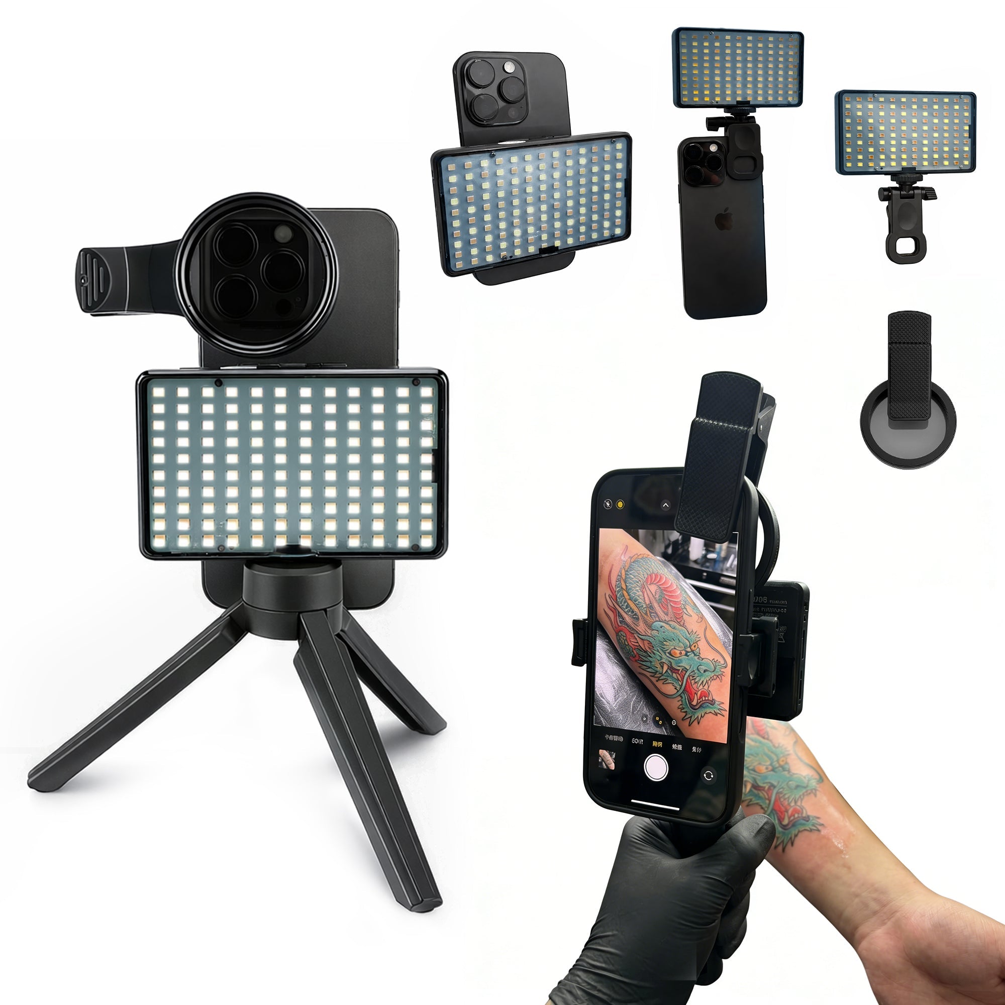 Professional Tattoo Photography Anti-3.0 Glare Kit 120 LED Beads（12W）Brighter and lighter