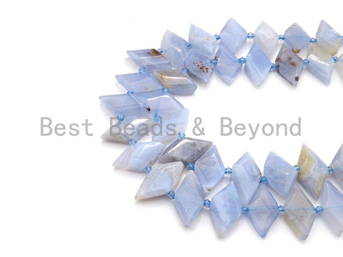 High Quality Natural Blue Chalcedony Horse Eye Shape Beads, Natural Chalcedony beads, 16x30mm, sku#U669