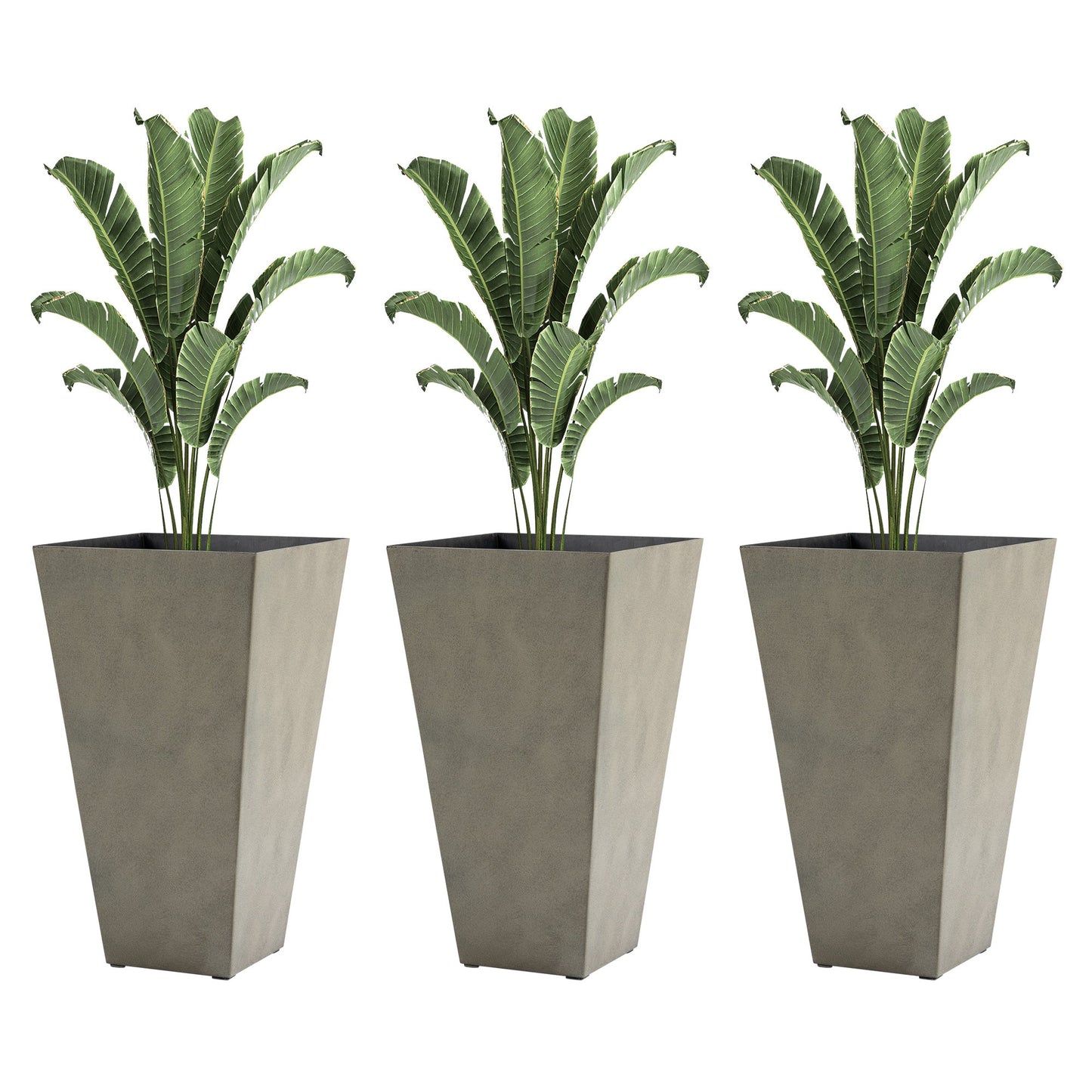 Outsunny Set of 3 Tall Planters with Drainage Hole, 28"