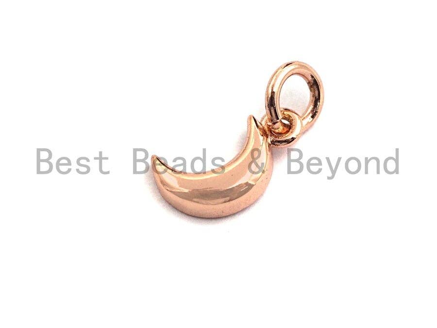 NEW Enamel Crescent moon Pendant,Cz Micro Pave Oil Drop Moon pendant,Enamel Charm,Enamel Jewelry,6x10mm,sku#Z387