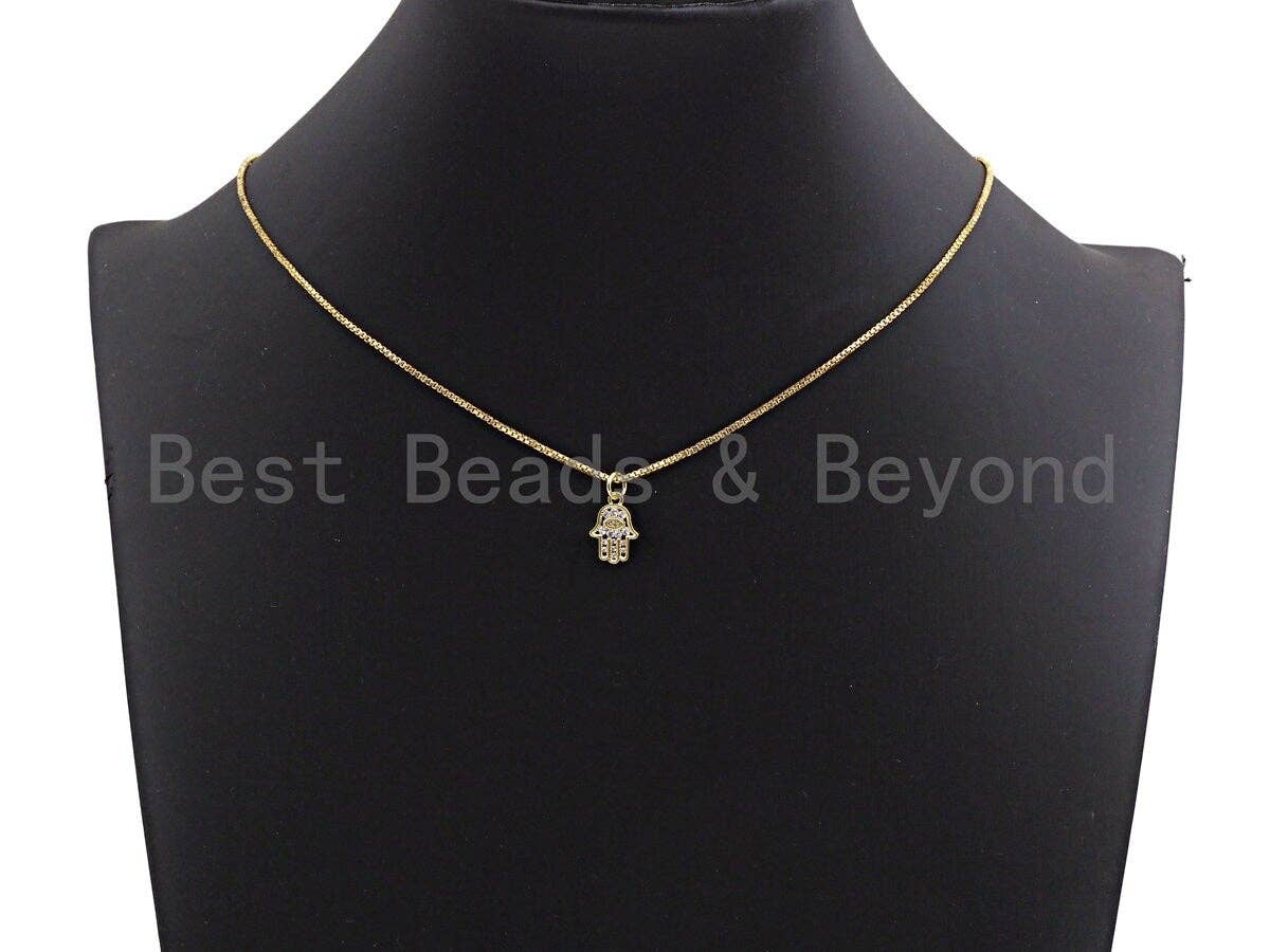 CZ Micro Pave Evil Eye On Hamsa Hand Shaped Pendant/Charm, Cubic Zirconia Pendant Charm,9x13mm,sku#Z563