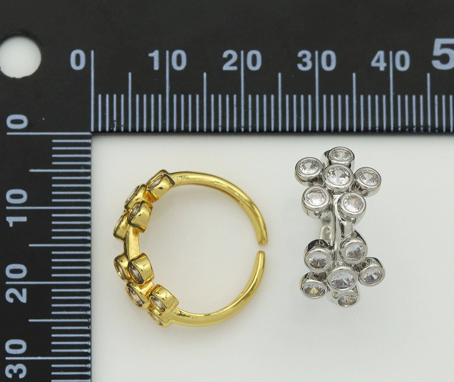 CZ Flower Adjustable Ring, Sku#B184
