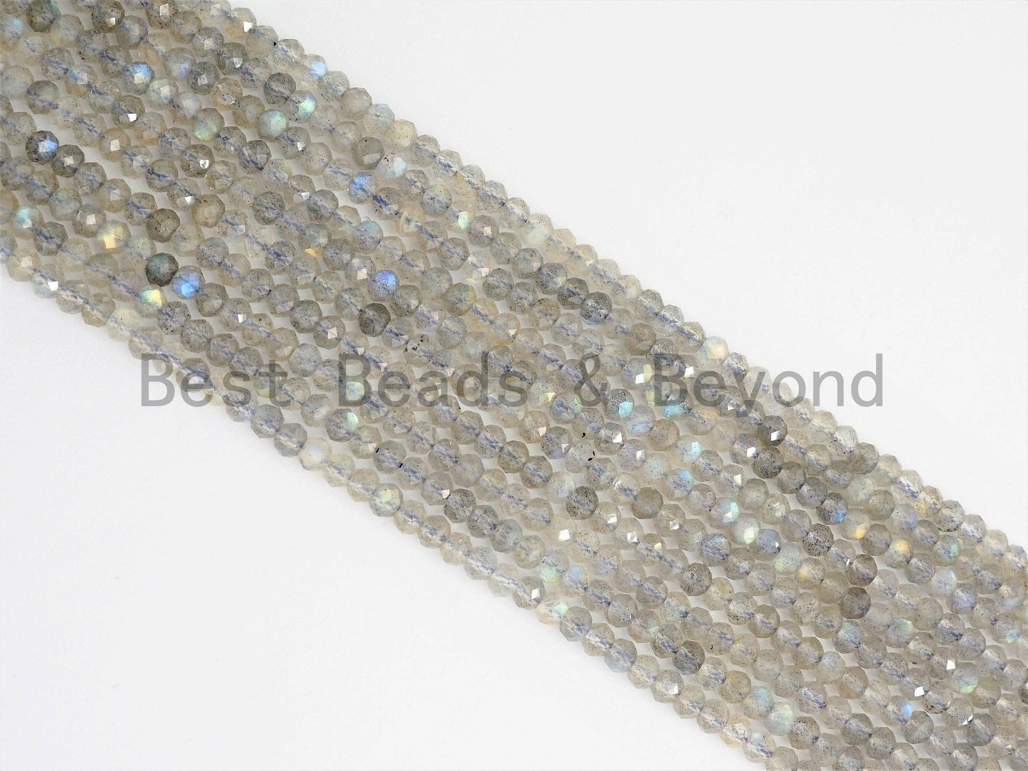 High Quality Natural Labradorite Rondelle/Round Faceted beads,2x3mm/4mm/5mm Sparkle Gemstone Beads, Tiny beads, 15.5inch strand, SKU#U370