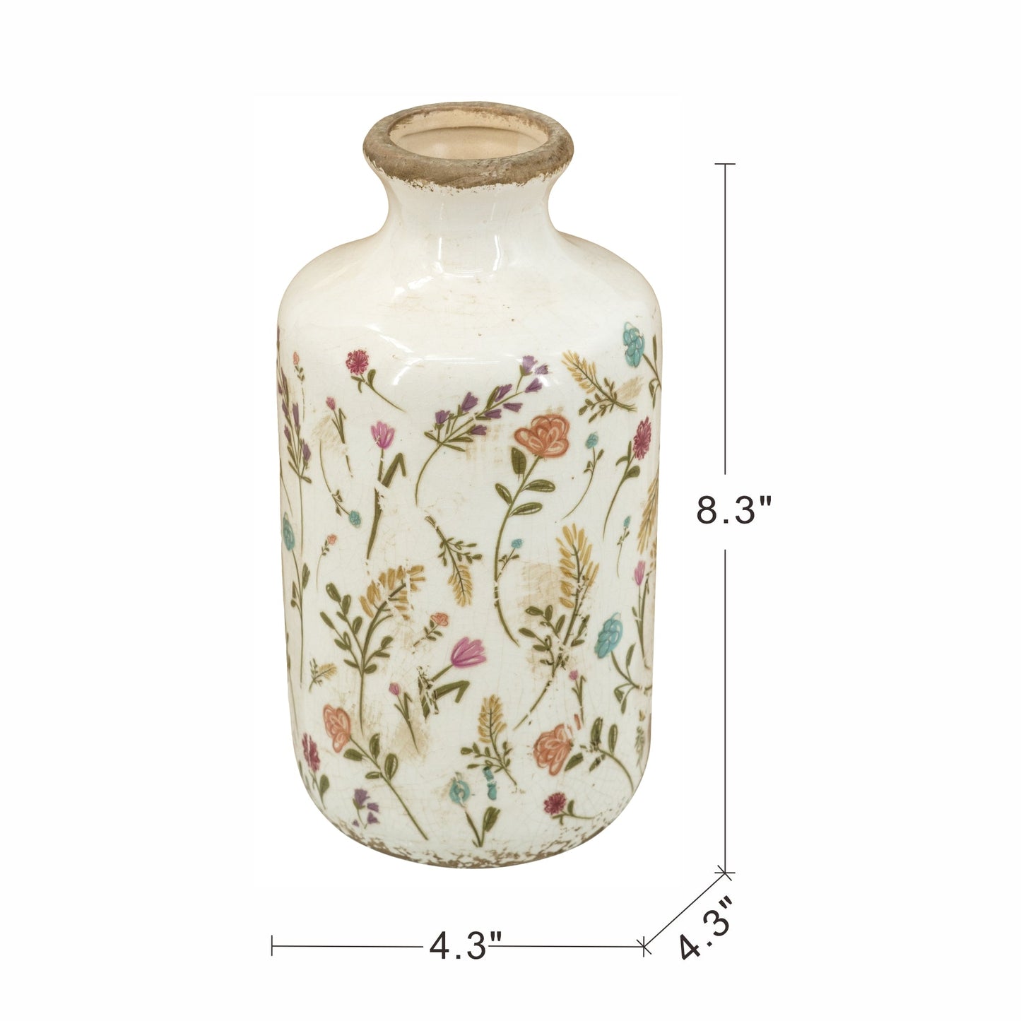 D4.3x8.3" Ceramic Cylinder Vase