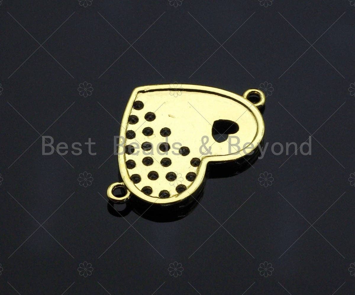 CZ Micro Pave I Love Mom Heart Shape Connector/Link, Mom Connetor, Pave Mom Bracelet Necklace Connector in Gold Finish, 16x24mm,sku#LK94