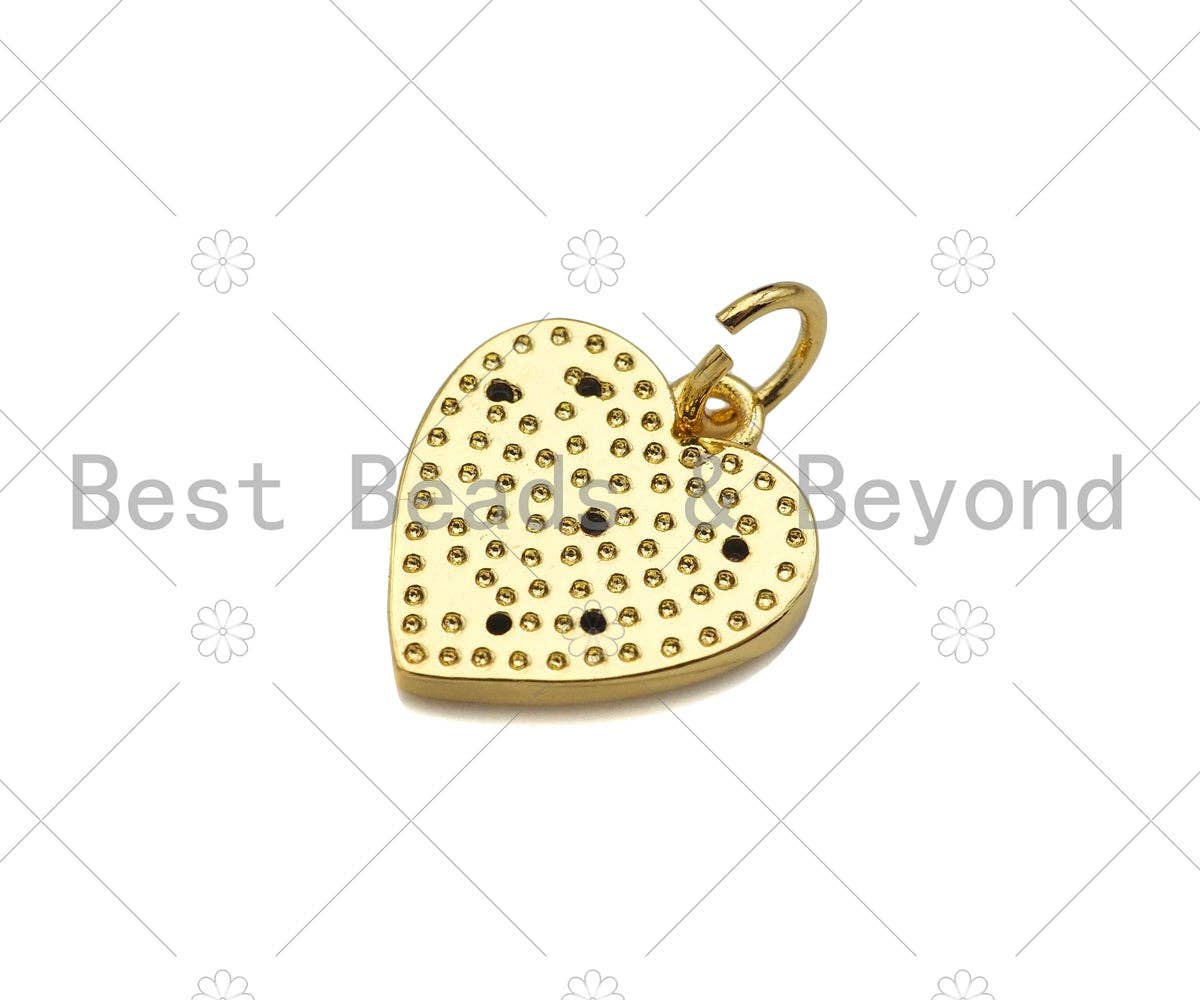 Gold Filled White/Black/Blue Enamel Heart Shape Pendant,CZ Micro Pave 18K Gold Filled Enamel Charm,Enamel Jewelry,13x12mm,Sku#LK345