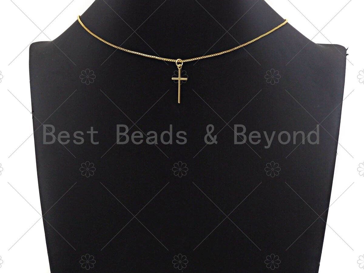 Gold/Silver/Rose Gold/Black Color Cross Charm Pendant, Cross Shaped Charm, 11x24mm, su#Y280