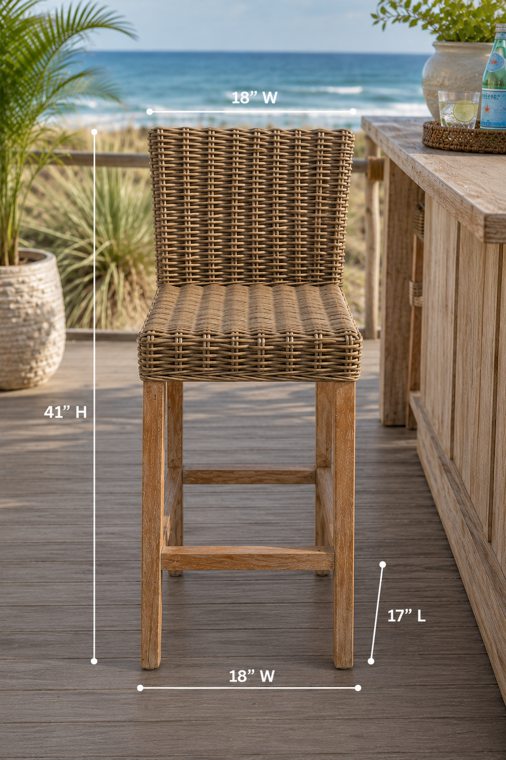 Key Largo Rattan Bar Stool