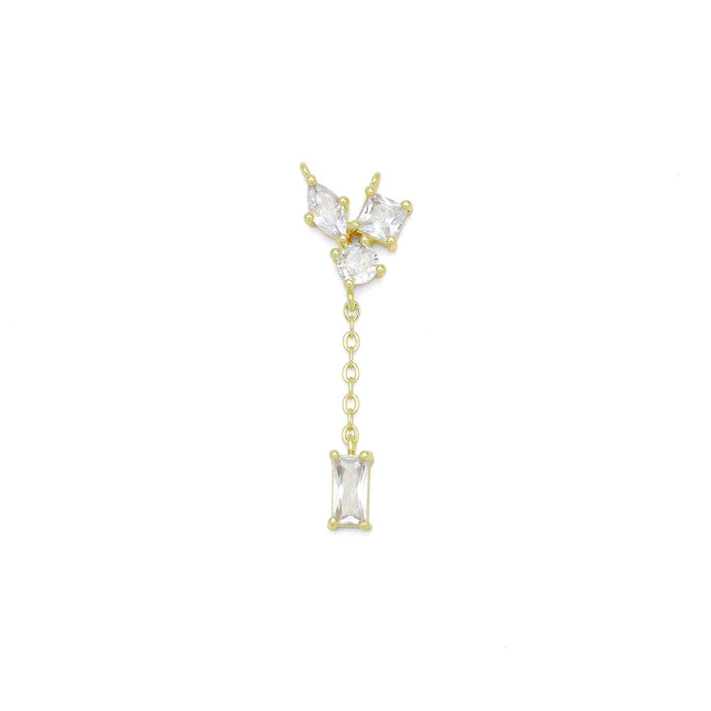 CZ Oval Square Round Rectangle Connector Charm Pendant, Sku#LK1091