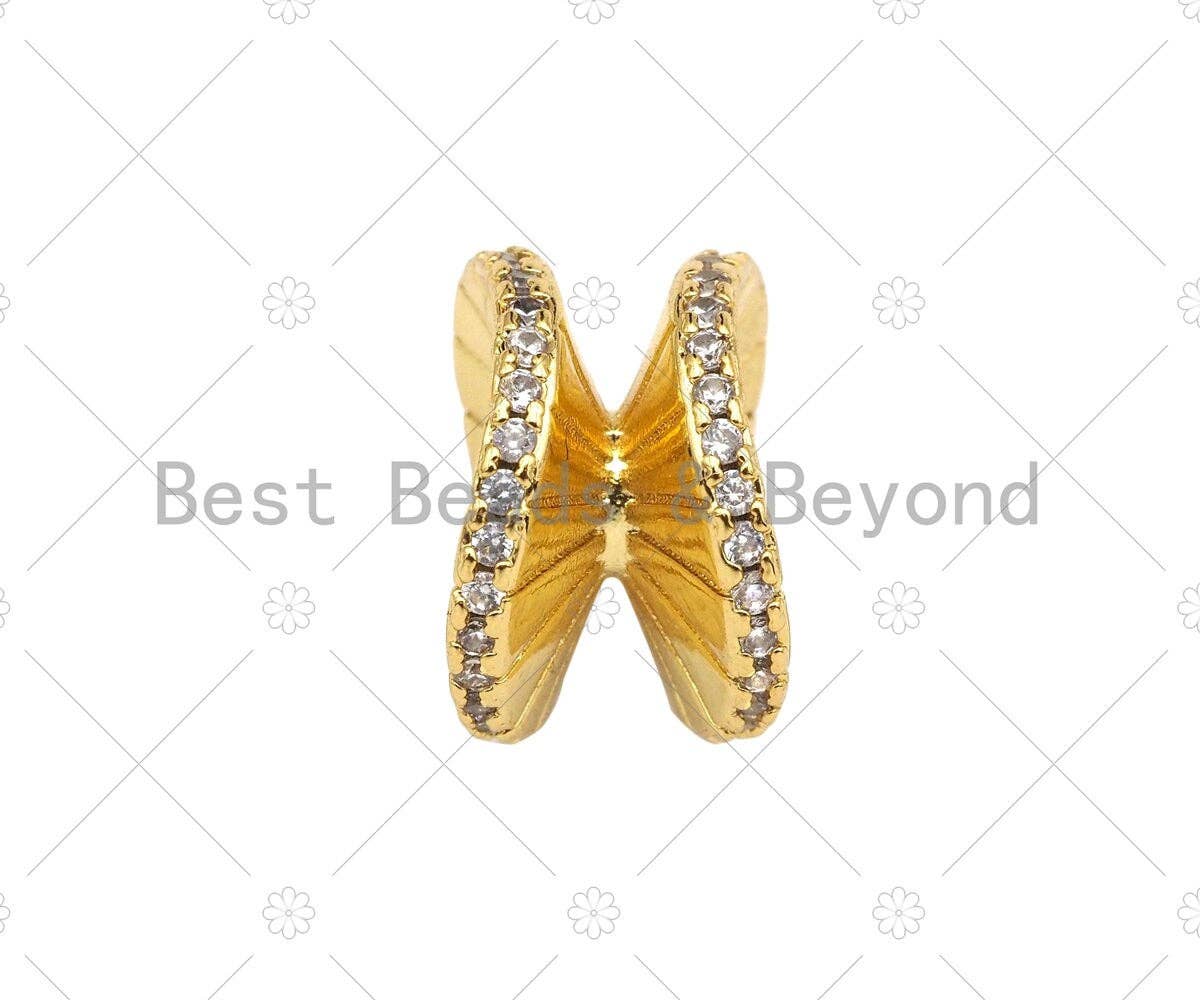 Gold  Silver  CZ  Wheel Shape Pendant/Charm, SKU#323