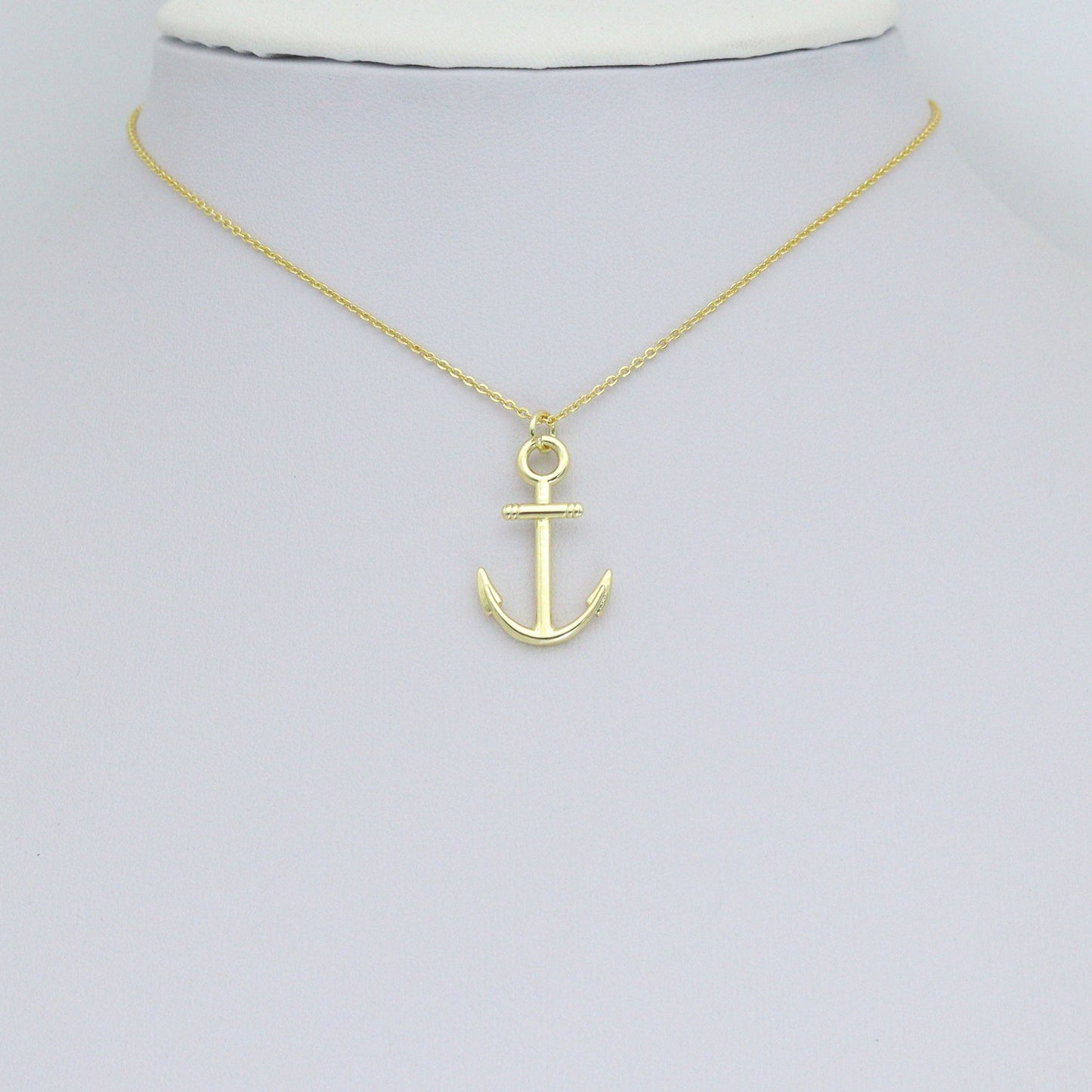 Gold Anchor Charm Pendant, Sku#LK1151