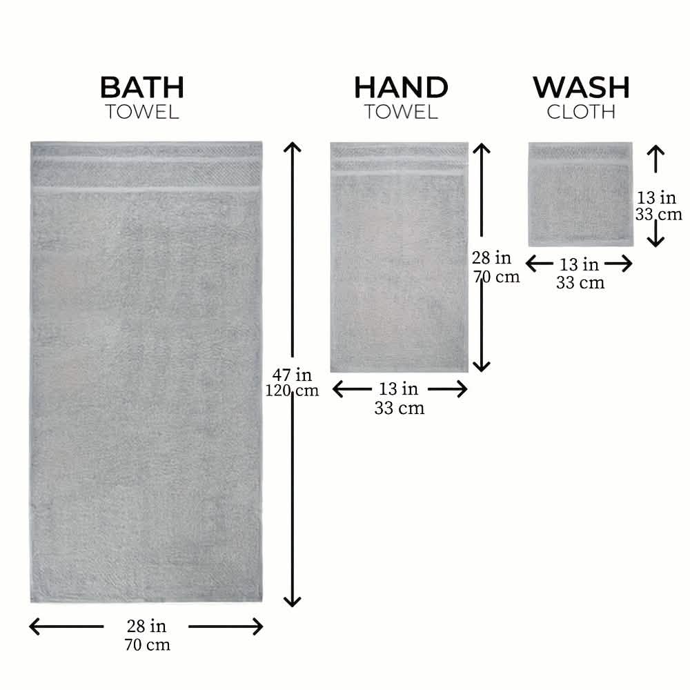 Ensemble de serviettes de bain en coton gris (10 à 32 pièces)